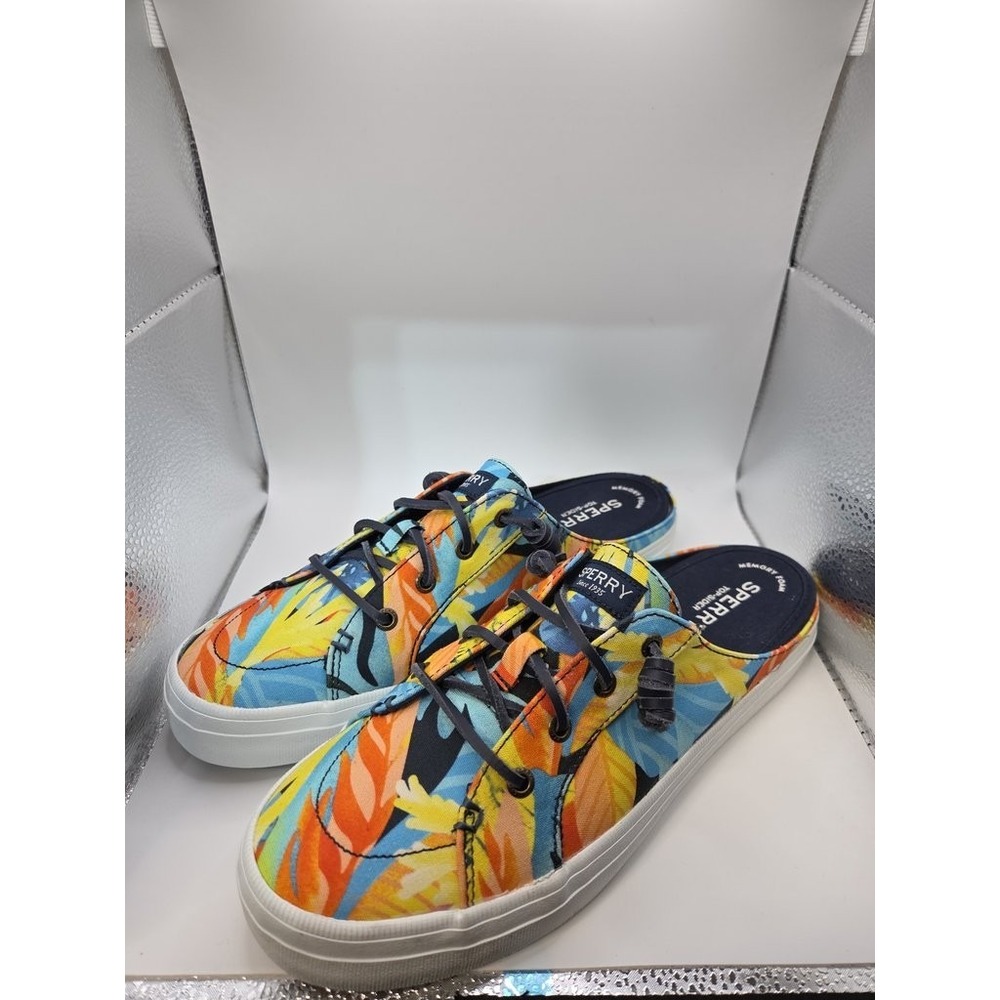 Sperry Top-Sider Crest Vibe Mule Sneakers 8.5 Tropical Floral Canvas Slip On
